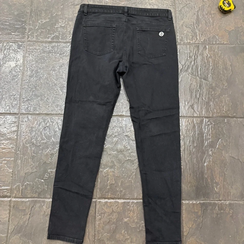 Michael Kors Jet Black Trouser Skinny Jeans Stretch Denim Size 12